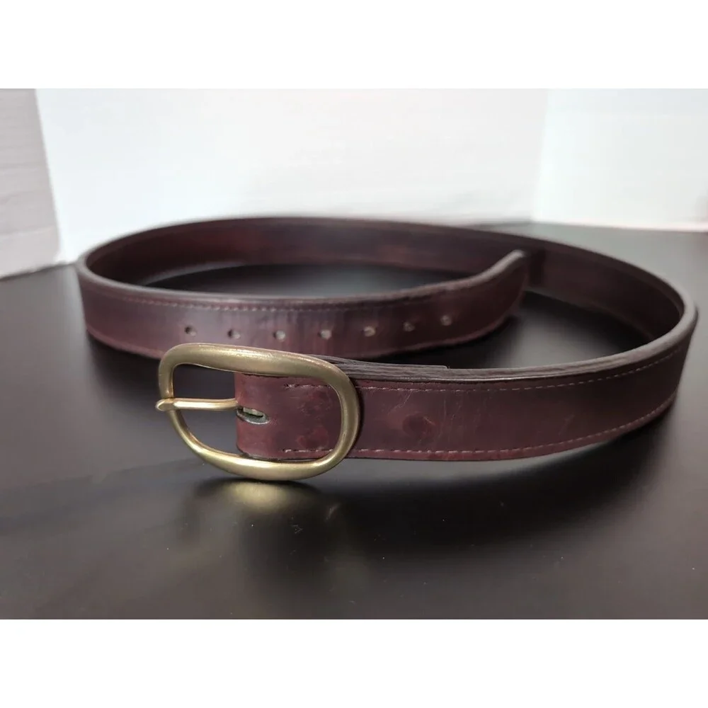 VINTAGE CABELA'S BROWN THICK COWHIDE LEATHER BELT SIZE 38   USA